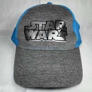STAR WARS SNAPBACK HAT BLUE/GRAY SILVER LOGO ADJUSTABLE RETRO BASEBALL CAP YOUTH
